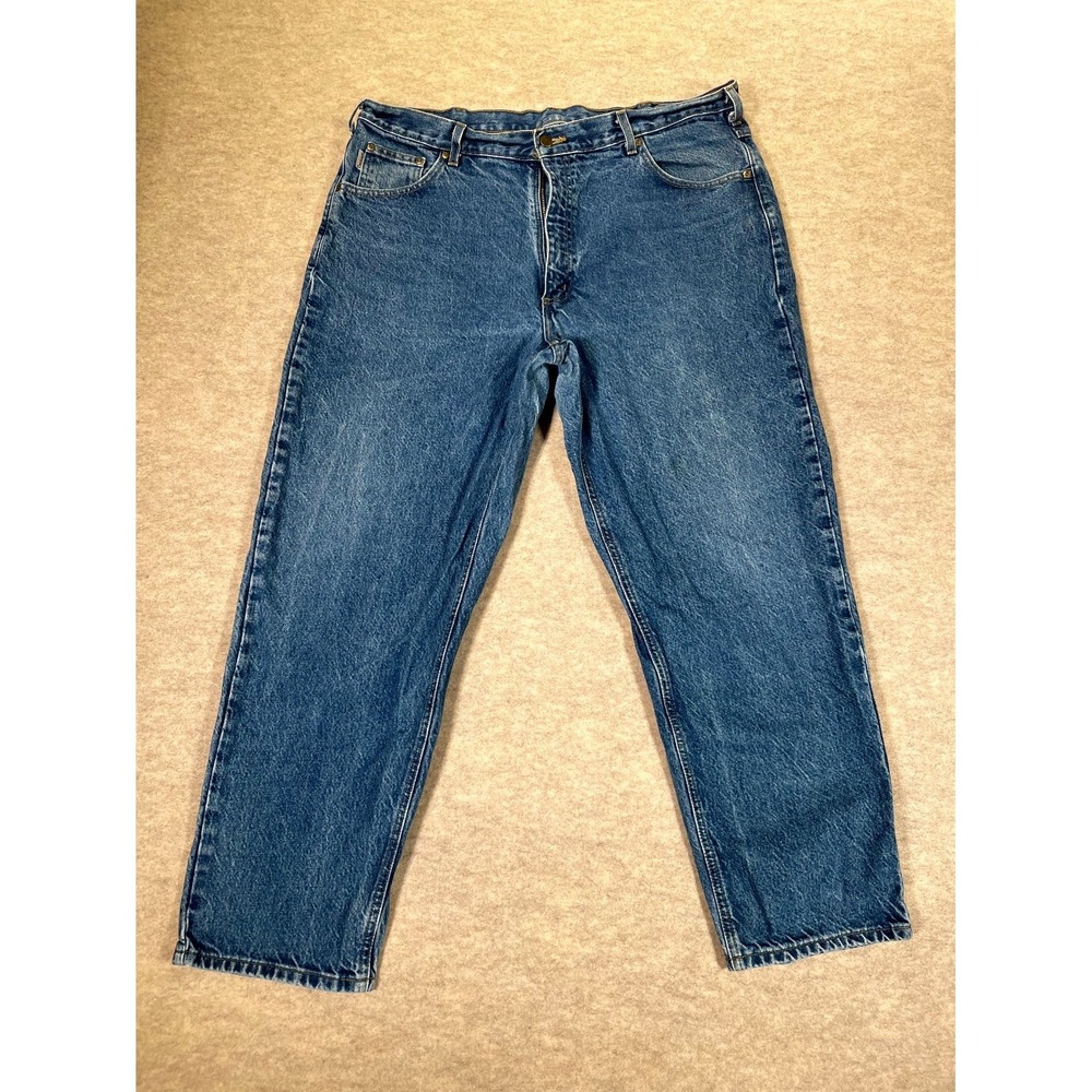 Carhartt Authentic Jeans Mens 40x30 Blue Denim Cotton High Rise Straight Leg